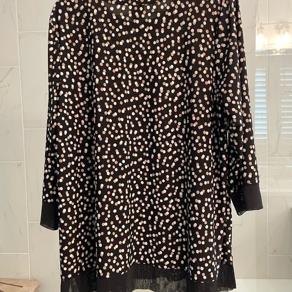 Anne Klein Black and White Dotted Blouse - Picture 2 of 4